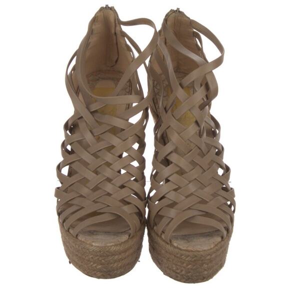 CHRISTIAN LOUBOUTIN TRAMONTAGNE RED BOTTOM ESPADRILLE WEDGE SNAKESKIN SIZE 39 - Picture 2 of 6